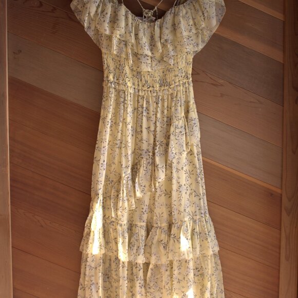 *NWT* ULLA JOHNSON PENNINAH YELLOW FLORAL MIDI DRESS SZ US 4 100% SILK - Picture 6 of 11